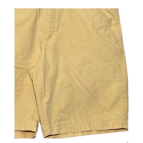 Columbia Cargo Shorts Men 36 Yellow  Cotton Comfort Regular Fit Flat Front - Picture 3 of 7